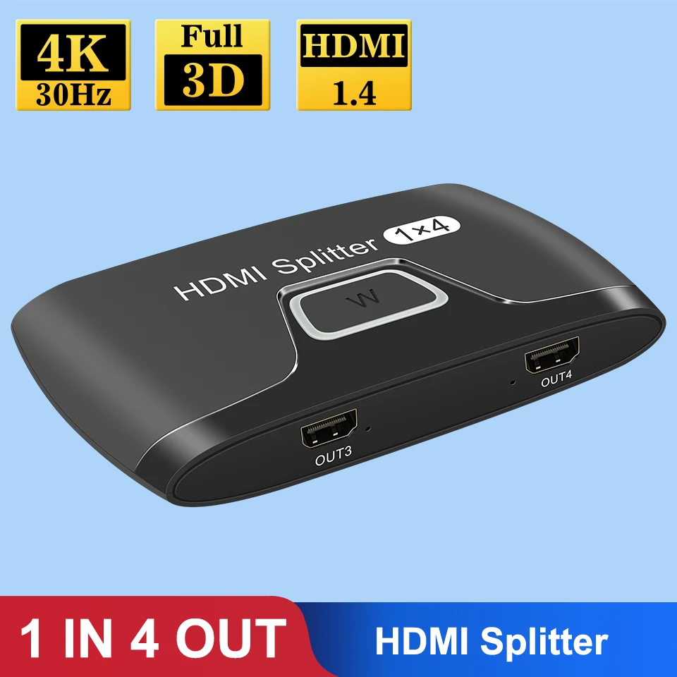 مقسم فيديو HDMI 1x4 4K 1080P HDMI 1 في 8 خارج HDMI 1.4 HD Splitter 1X2 1 IN 4 OUT مزامنة الصوت لـ HDTV DVD PS3 Xbox