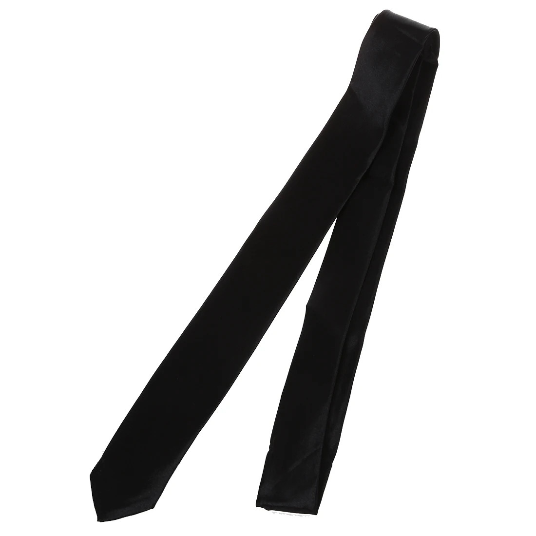 Corbata de cuello ajustada de poliéster negro para hombres, corbata de 57"