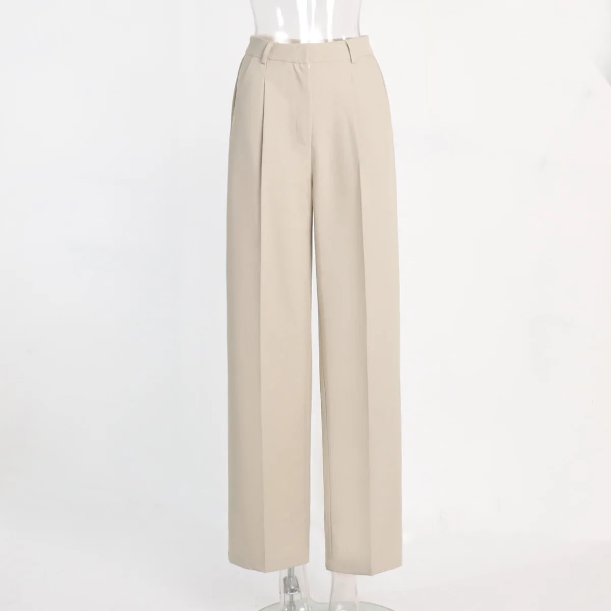 Classic Formal Straight Leg Pants Spring and Summer Women\'s Versatile Casual Wear Loose Fit Office Tourism Darp Wide Leg Pants