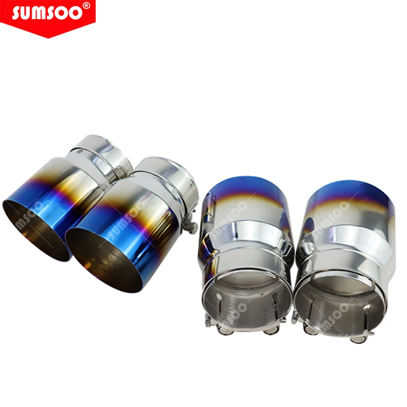 4PCS Burnt  Blue Stainless Steel Exhaust tips for BMW F87 M2 F80 M3 F82 F83 M4 Direct Fit Exhaust Tip other auto engine parts