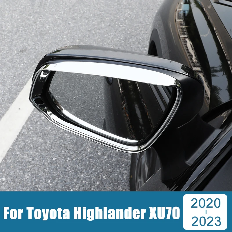 

Car Rearview Rain Eyebrow Guard Cover Side Door Mirror Visor Shield For Toyota Highlander Kluger XU70 2020 2021 2022 2023 Hybrid