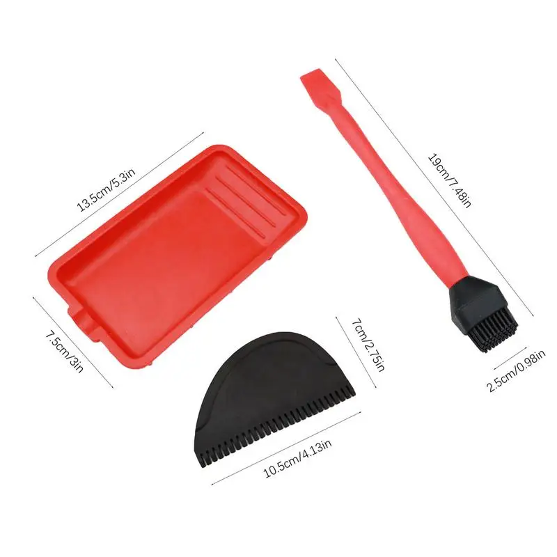 Imagem -06 - Woodworking Silicone Brush Tool Kit Escova Lavável Soft Glue Brush Raspador Plano Bandeja de Cola Ferramentas de Escovação de Madeira