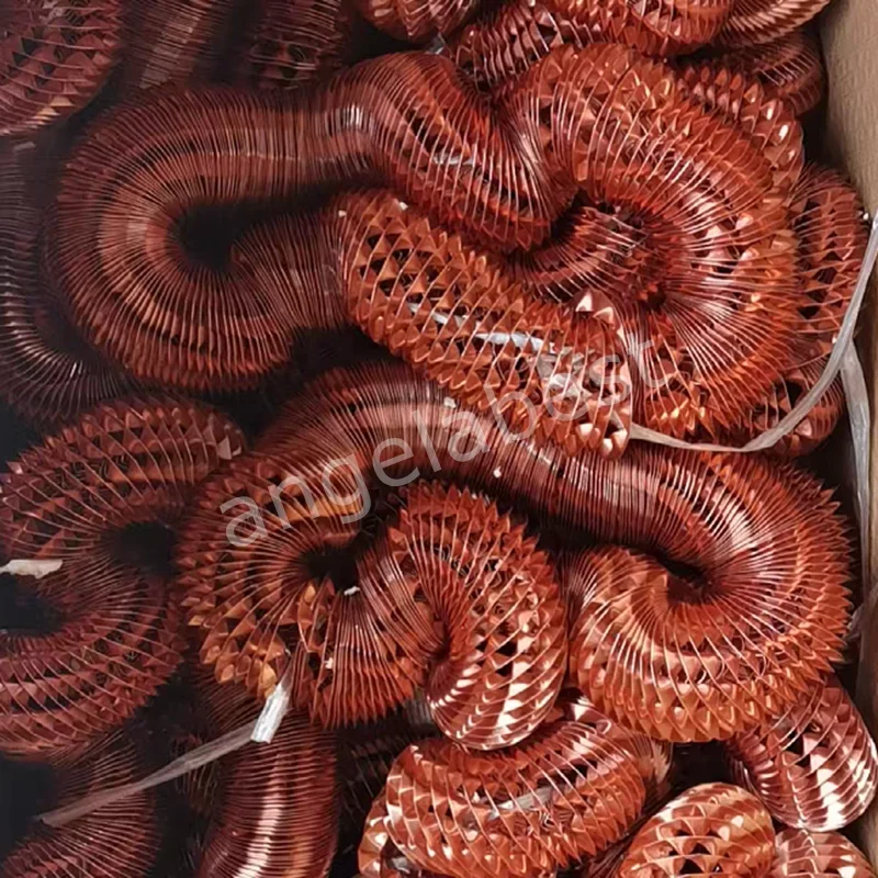 Copper Fin Tube T2 Copper High-efficiency Heat Dissipation Fins ID6-32mm Height 6mm Spiral Electric Heating Tube Pipe 1Meter