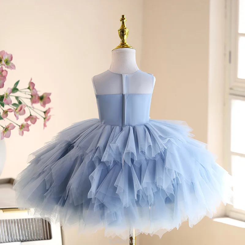 

Luxury Girls Princess Ball Gown Birthday Party Tutu Dress Flower Girl Formal High End Pageant Outfit Piano Recital Performance