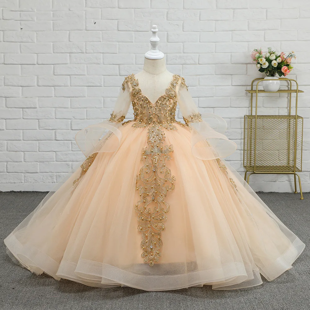 and Fashion Ballet Dress Performance Costume Elegant Host Speech Dress Art Photo Girls' Luxury Banquet Evening Dress