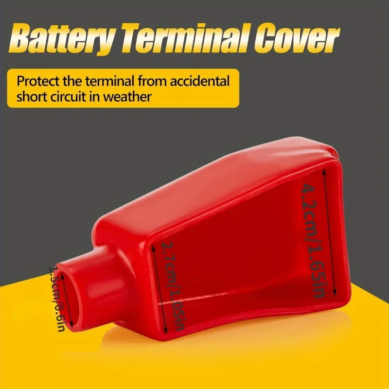 6 قطع من أغطية أطراف البطارية البلاستيكية - أكمام عازلة متينة للكابلات الإيجابية والسلبية، أحمر وأسود - مثالية للقوارب والسيارات
