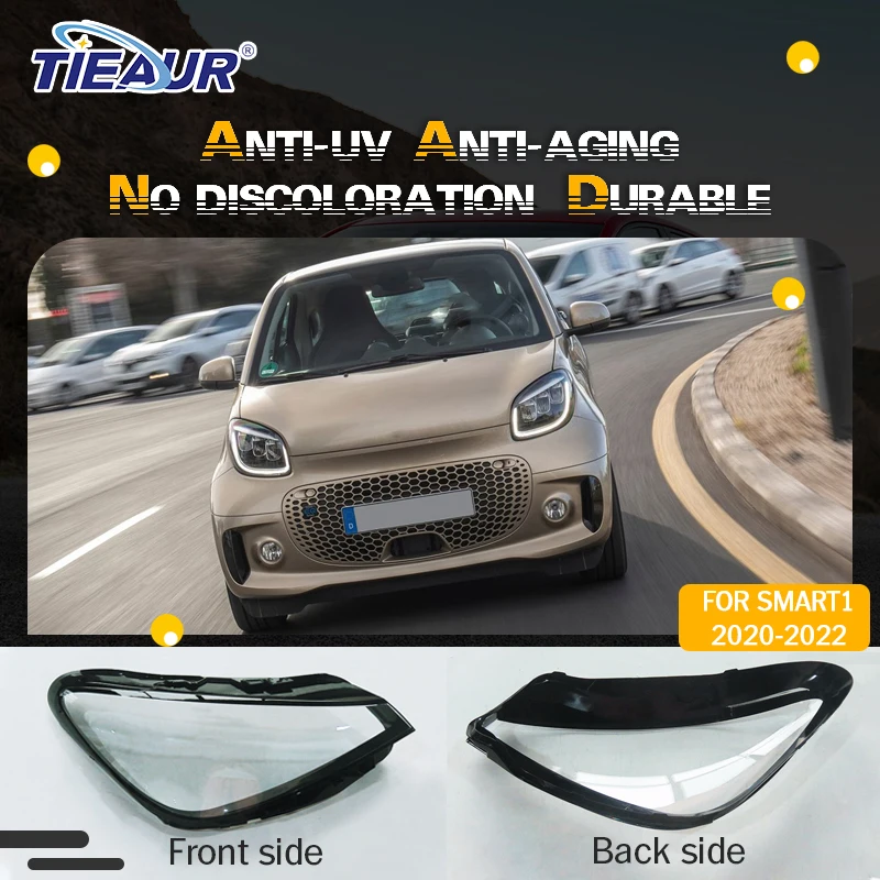 

TIEAUR Headlight Lens Cover Headlamp Clear Housing Car Light Transparent Lampshade Car Accessories For SMART 2020 2021 2022