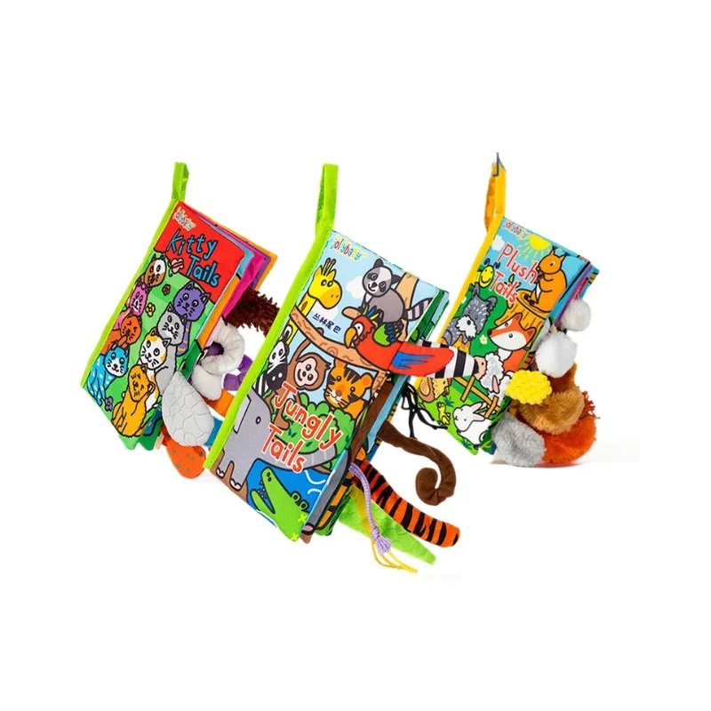 

Animal Shape Soft Touchable Cloth Book Colorful 3D Tails Sensory Enlightenment Play Interesting Parent Child Activity Book