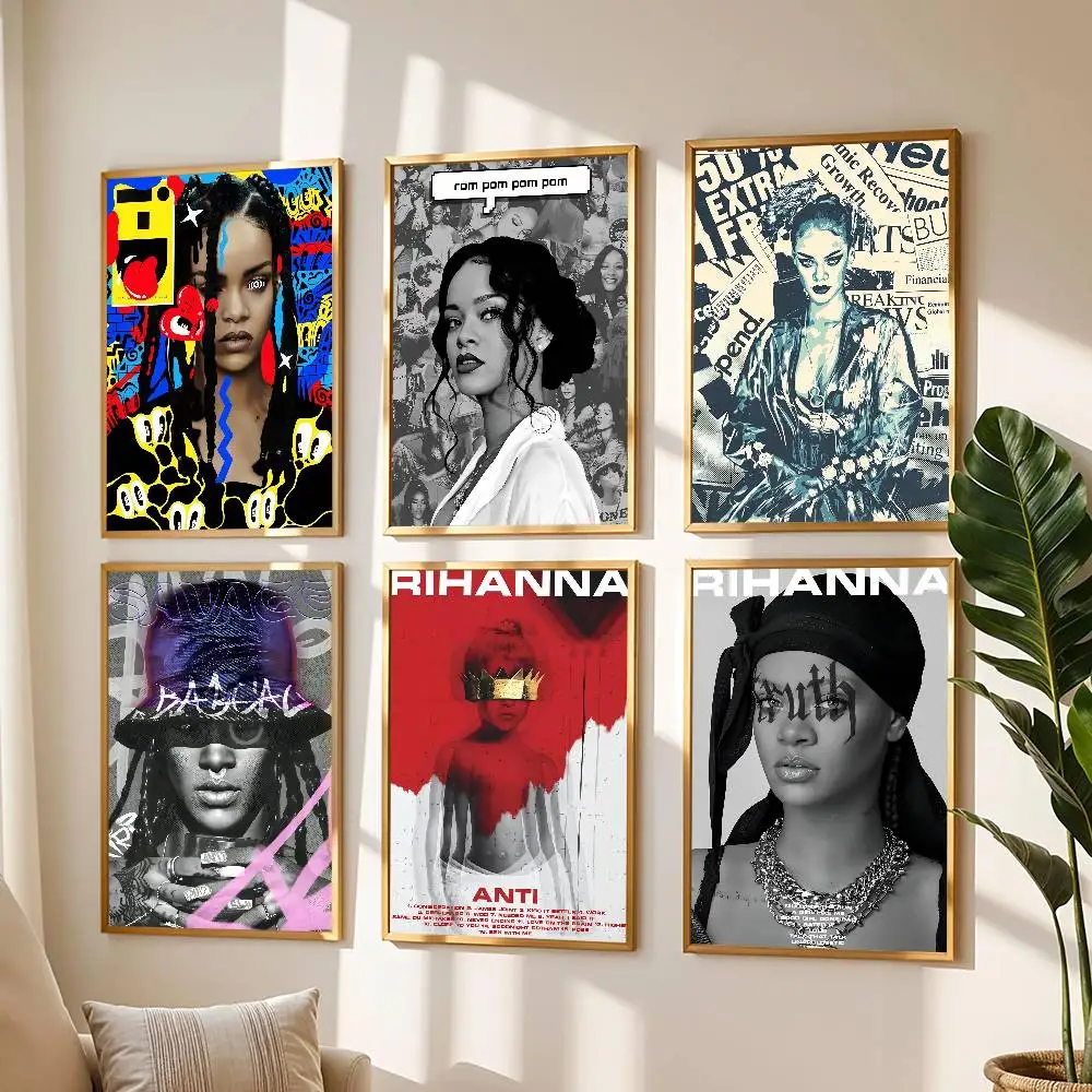 المغني R-RIHANNA المشارك طباعة لغرفة النوم غرفة المعيشة ديكور المنزل اللوحة جدار الفن HD L