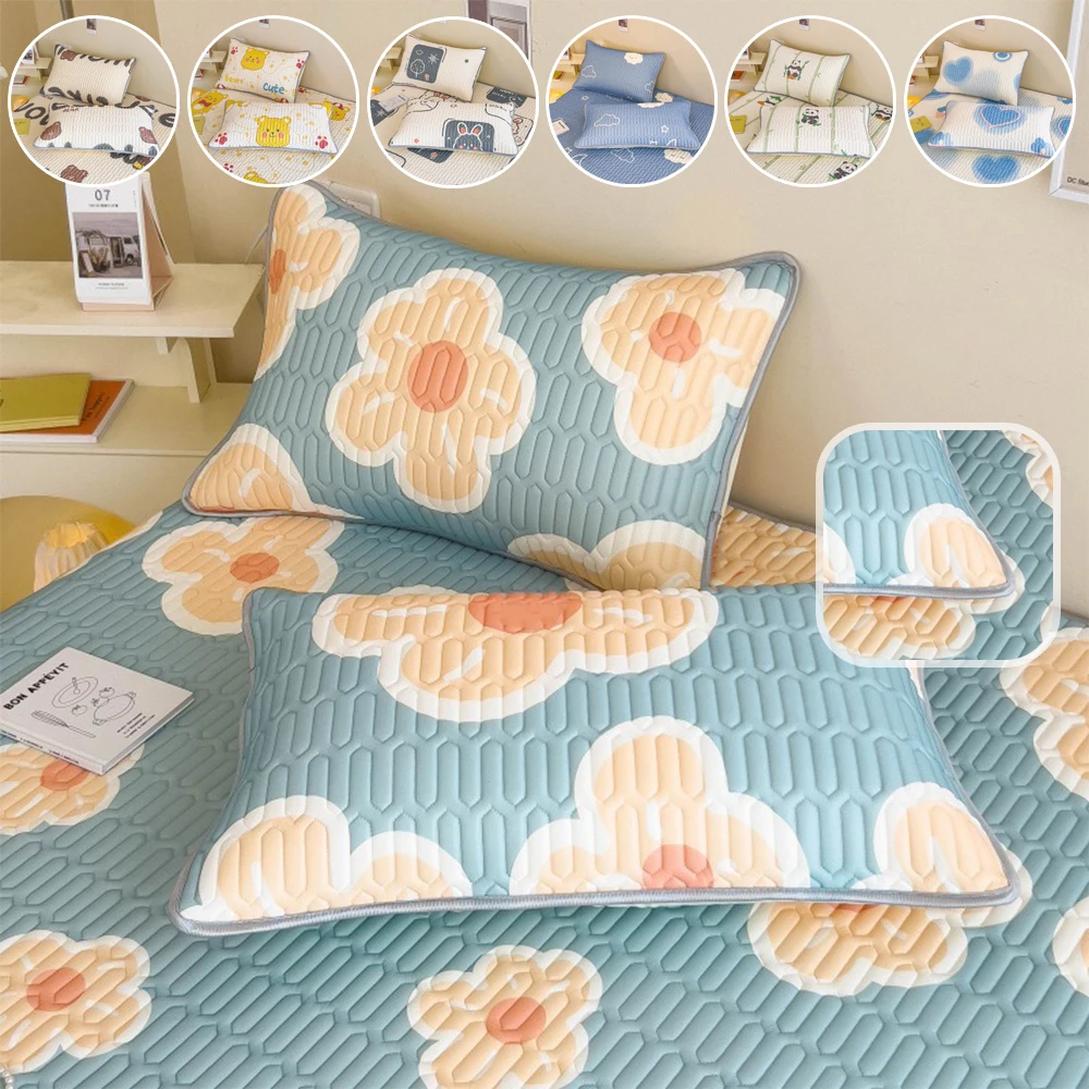 

Cooling Pillowcase for Summer Adorable Cartoon Print Super Soft Latex Pillow Cover 48x74cm Home Bedding Funda Almohada De Seda