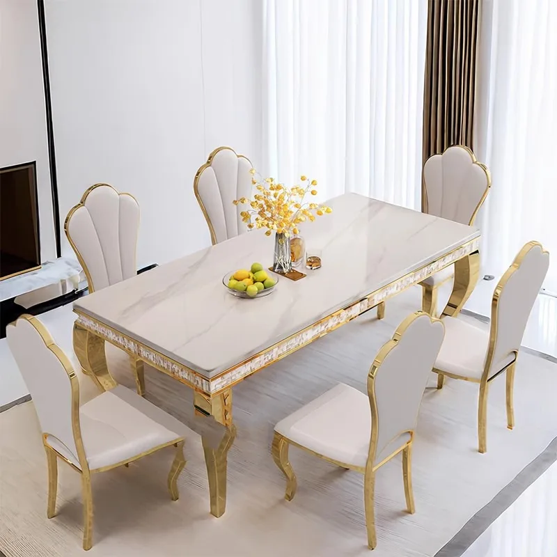 

Marble Kitchen Dining Table Luxury Modern Living Room Lounge Dining Table Reception Terrace Mesas De Jantar Kitchen Furniture