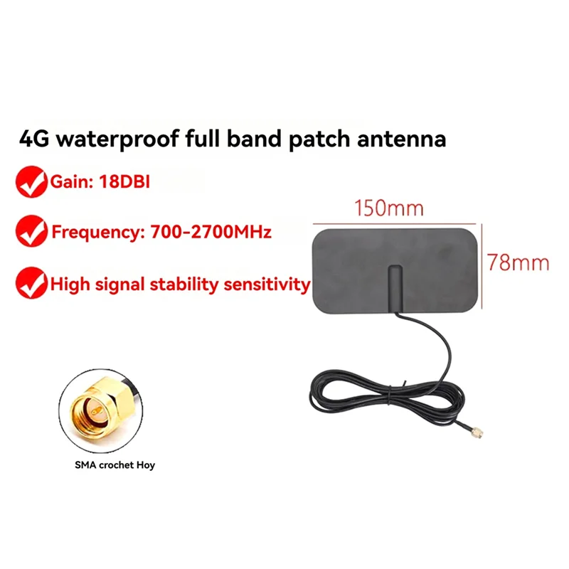 4G LTE Patch Antenne-SMA Stecker, 700-2700 MHz Fahrzeug Router Signal Booster