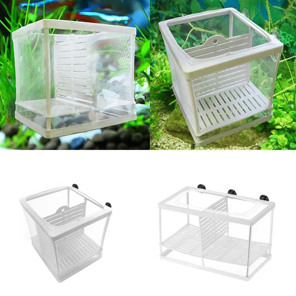 Fish Tank Breeder Net Mesh Fish Breeder Box Fish Hatchery  Box Separation Net Incubator Mesh Fish Breeding Box With Suction Cup