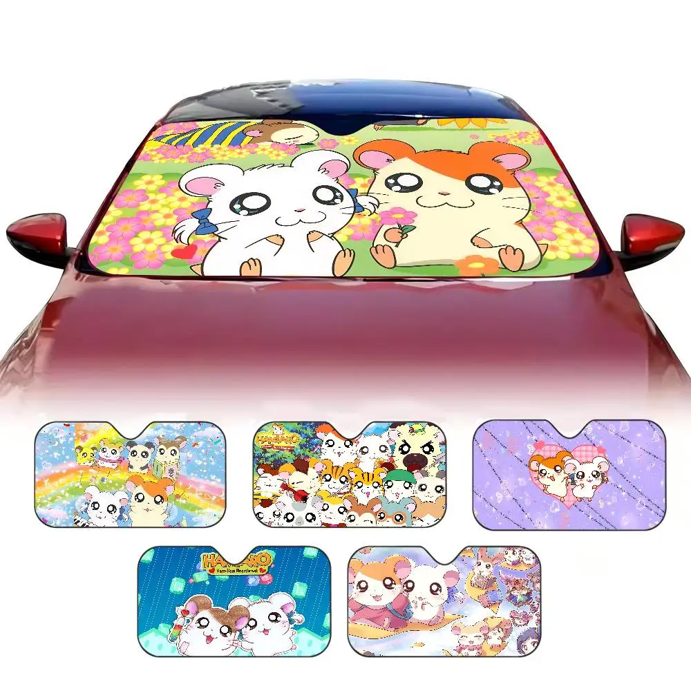 funny cartoon h-Hamtaro Car Sun Shade Front Window Sunshade for Most Sedans SUV Blocks Max Uv Rays Keep Your Vehicle Cool