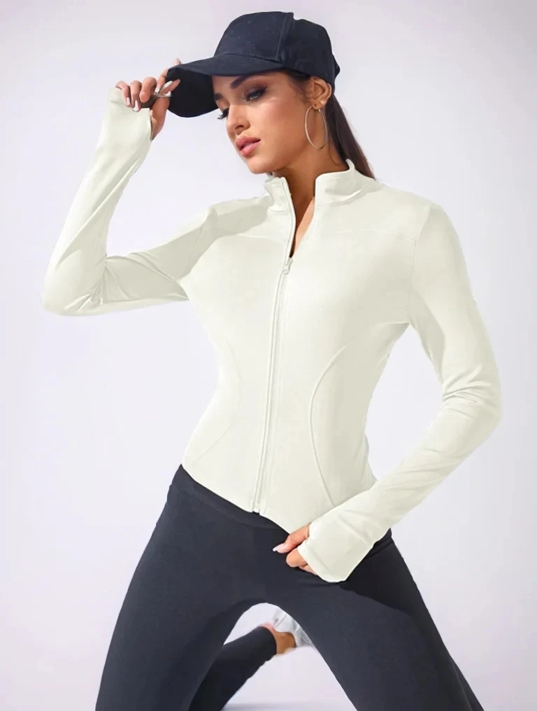 2024 Slim Tracksuit Workout Top Female Training Jackets Zipper Long Sleeve Yoga Running Sports Coat