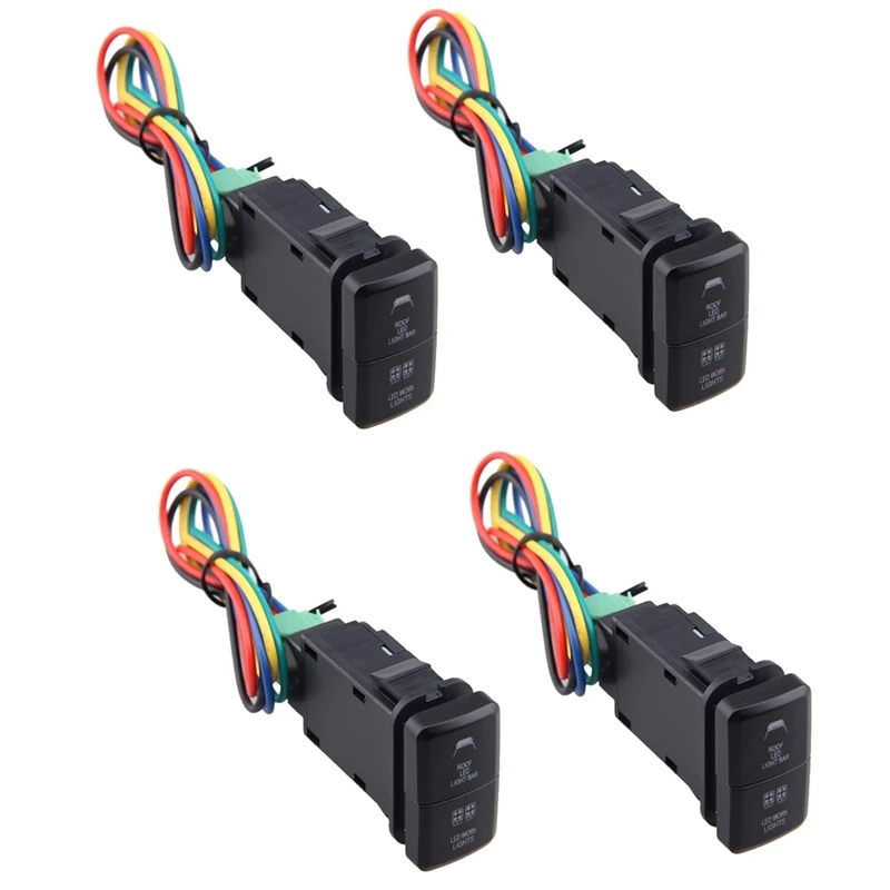 

4X12V Автомобильная двойная Стандартная панель синий/зеленый On-Off фотография для Toyota Prado Reiz Hilux Landcruiser Стандартная кнопка