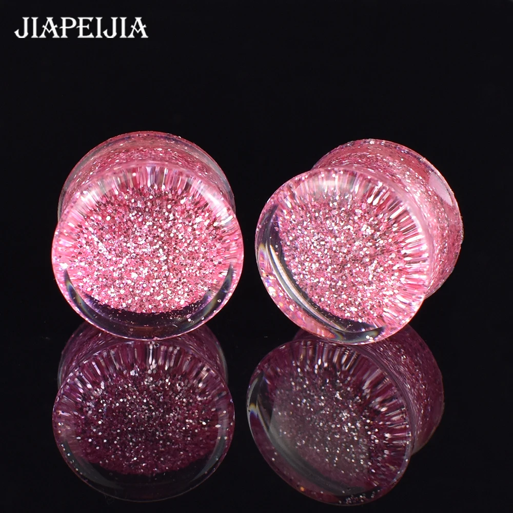 2Pcs 6-50mm Pure Color Shining Ear Gauges Tunnels and Plugs Ear Stretcher Expander Ear Piercing Jewelry