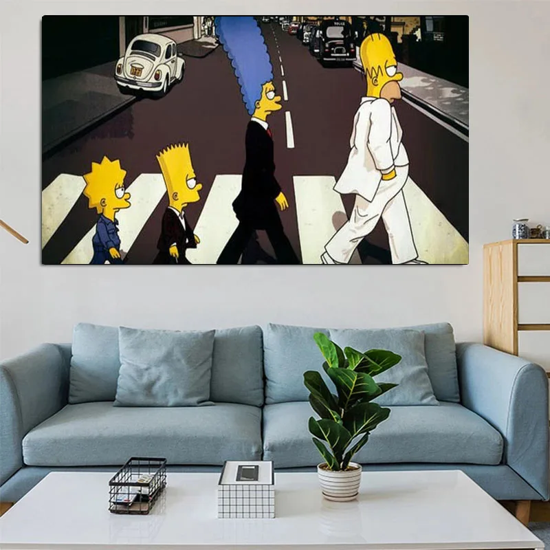 Classic Cartoon the Simpson Modern Canvas Painting Posters and Prints Wall Art Cute Picture for Living Room Kids Room Home Decor