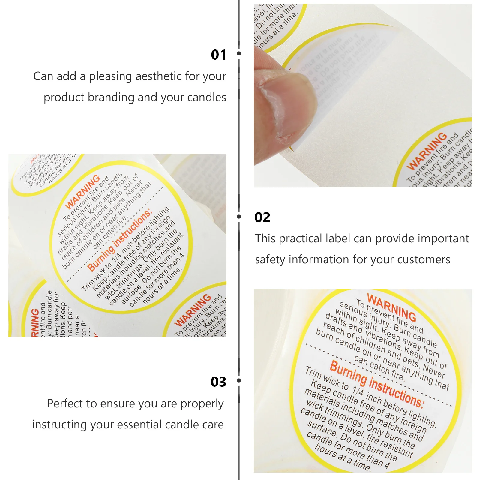 

1 Roll Jar Safety Sticker Reusable Warning Label for Containers Tins Glass Jars Non Toxic Printable Stickers Bulk Pack