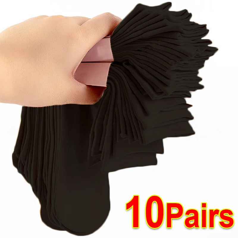 10Pairs Men Bamboo Fiber Socks Summer Ultra-thin Ice Silk Socks Solid Mid-tube Business Socks Breathable Cool Soft Ankle Socks