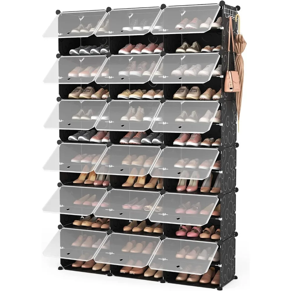 Portable Shoe Rack Organizer, 72 Pairs Covered Shoe Rack  Organizer for Closet Entryway 12-Tier Shoe Storage Cabinet Space