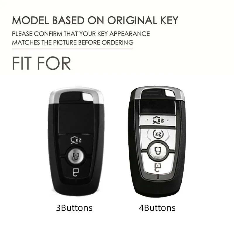 Leather Car Key Case Cover Keychain Holder Fob Protector for Ford Mondeo Lincoln Aviator Navigator F150 Raptor Focus Keyring Bag