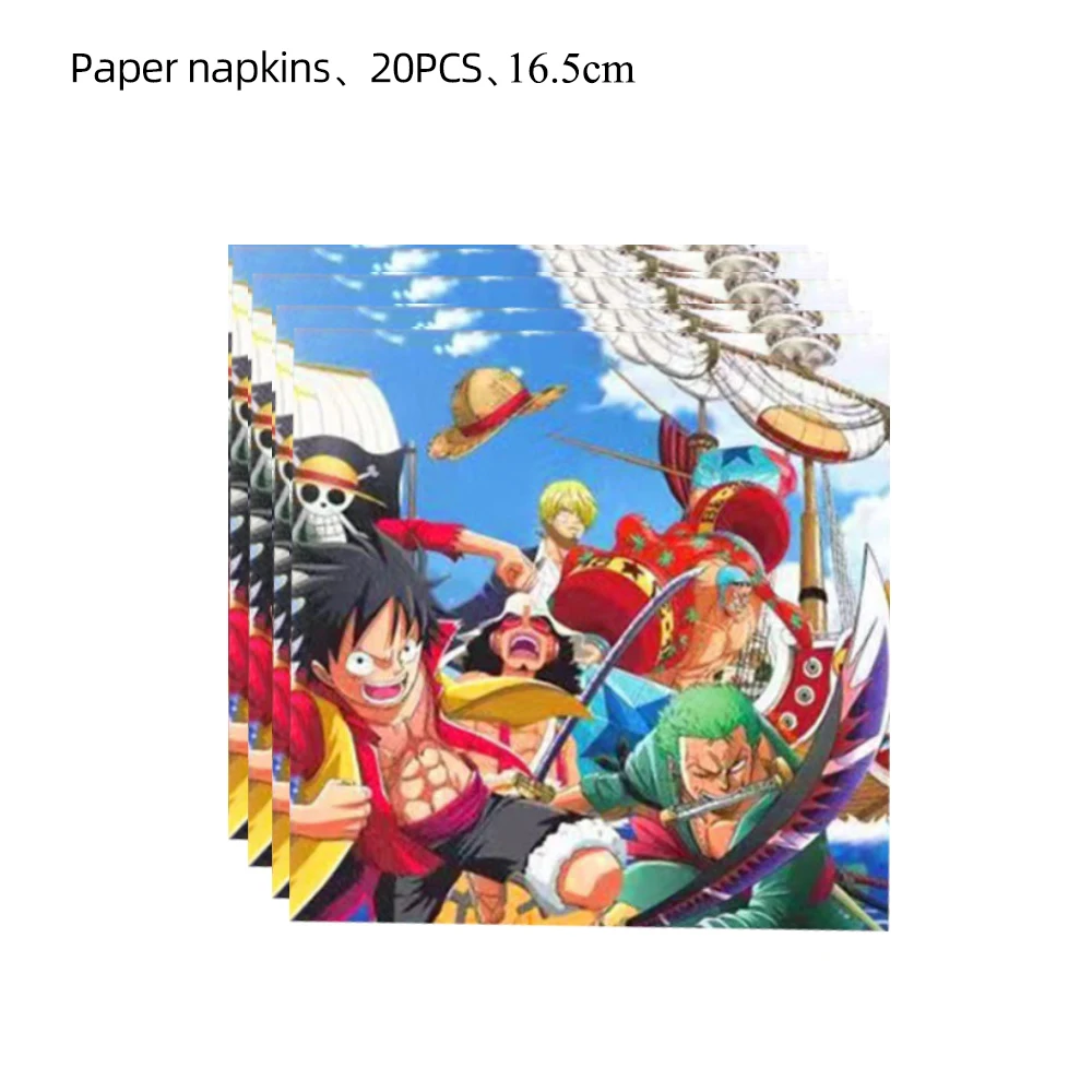 One Piece Partydekoration Geburtstagsfeier-Zubehör Tortendekoration Teller Geschenkbox Ballon Schnapparmband Lehrer-Belohnungspreise – Detail 5