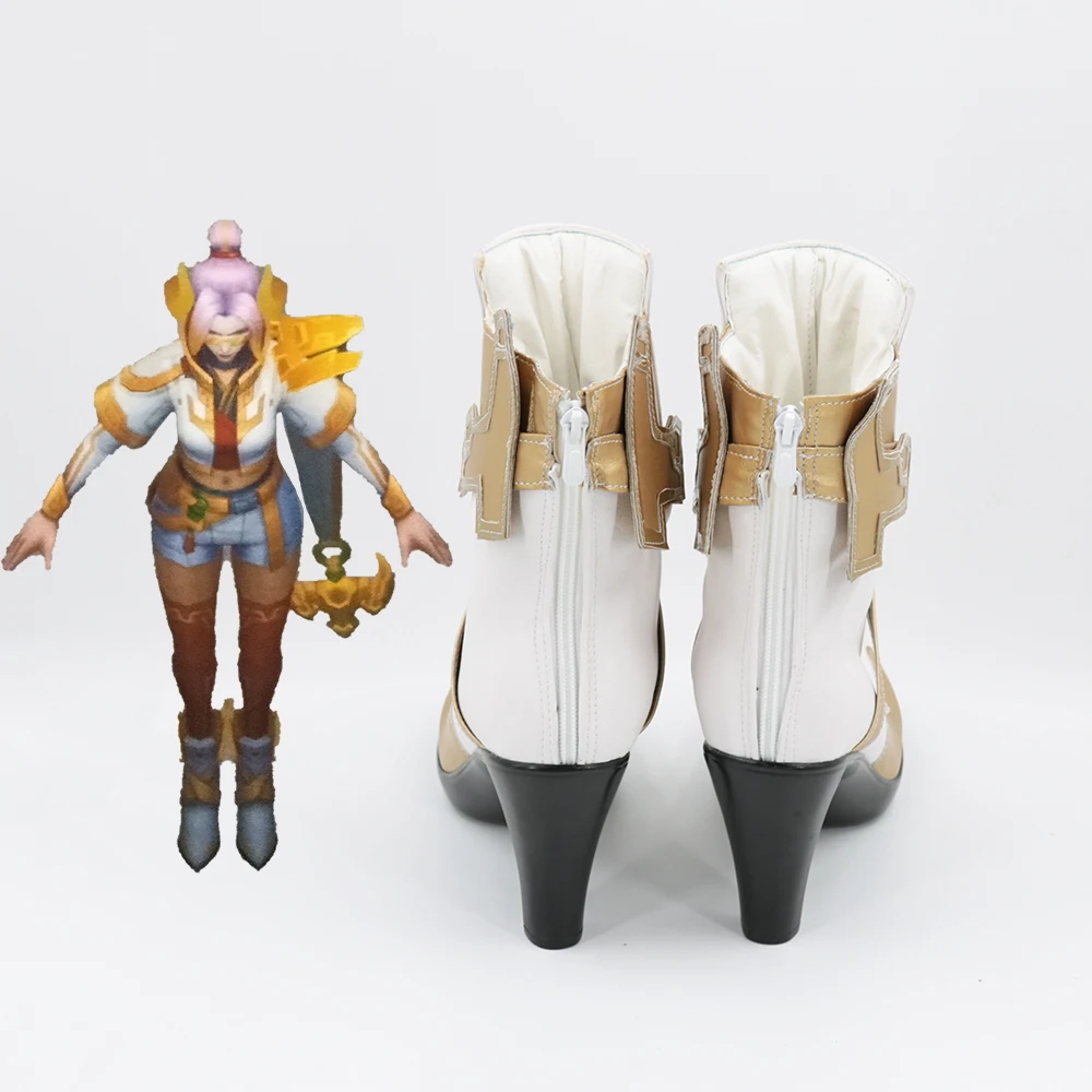 Gioco LOL Fiora Laurent Scarpe Cosplay Scarpe corte in pelle PU Stivali di carnevale di Halloween Donna Uomo Gioco di ruolo su misura