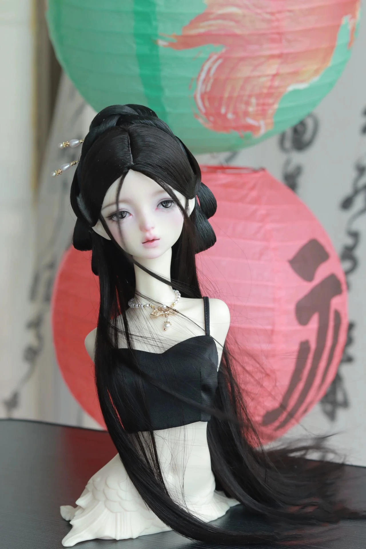 

1/4 1/3 Scale Ancient Costume BJD Doll Wigs Chinese Vintage Long Hair Fairy Wig For MSD SD13 Girl SSDF Accessories A2098