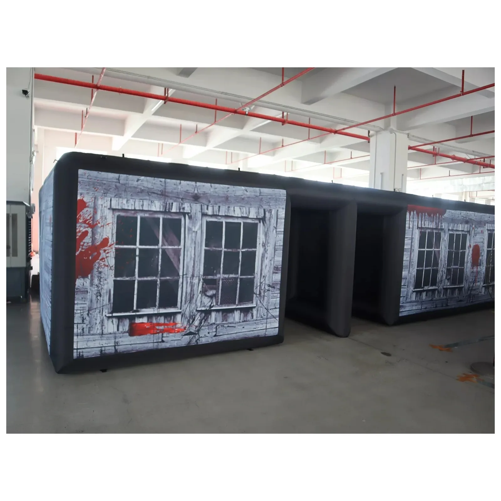 Large Blood Window Fully Covered Dual Passage Inflatable Maze 8X8m 26X26ft with Blower Venue Events Outdoor Party Events