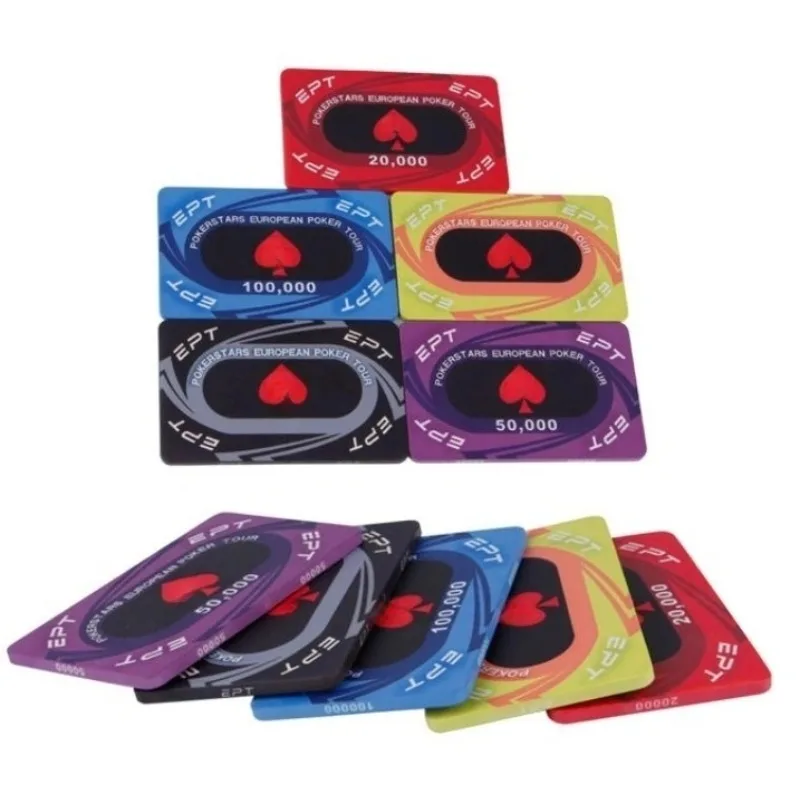5 قطعة/الوحدة السيراميك مربع القلب رقاقة تكساس بوكر رقاقة المهنية الراقي المنافسة كازينو الترفيه لعبة مجلس الألعاب