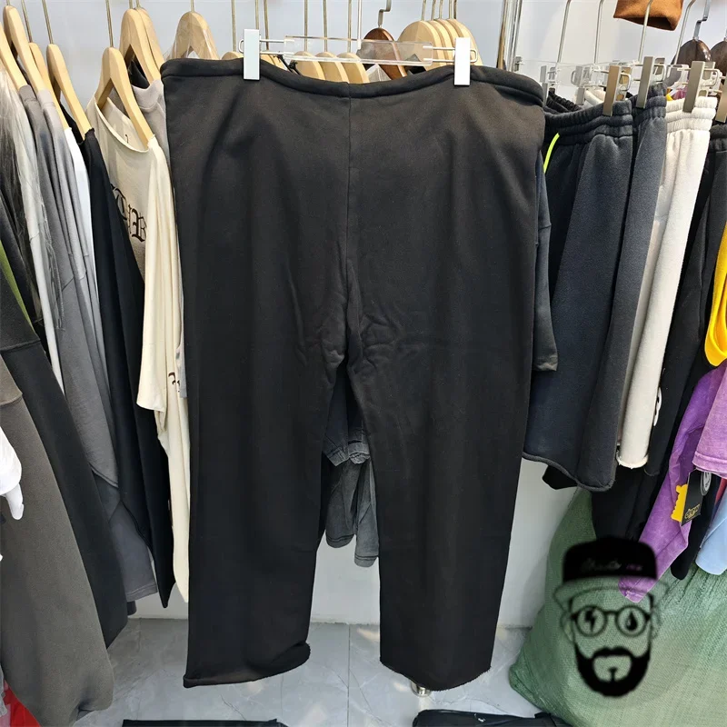 Pantaloni in velluto kanye in bianco e nero con logo stampato pantaloni casual da uomo e da donna baggy hosen