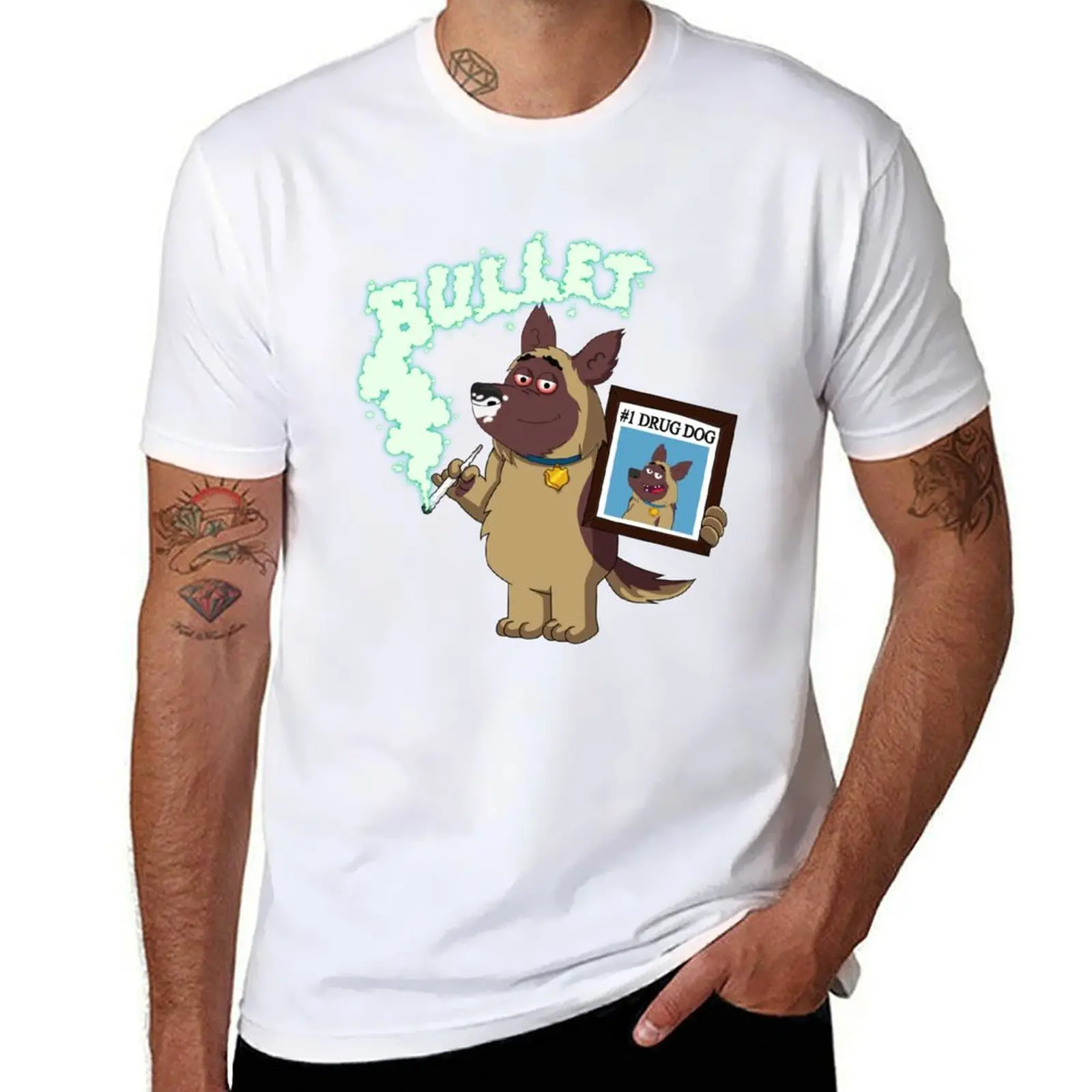 

Bullet - #1 Drug Dog (Sniffer Dog) T-Shirt t shirts for man graphic tees t shirts with prints T-Shirt