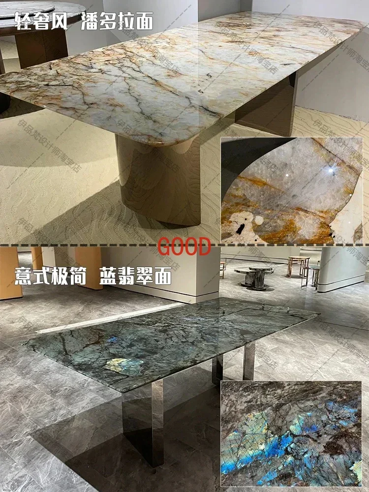 Dining Table Marble Plate Turntable Living Room Dining Table round Minimalist Light Luxury