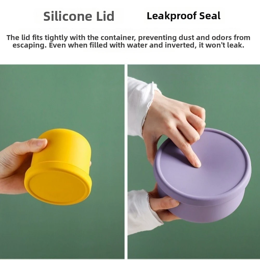 New Silicone Salad Dressing Box Non-stick 250ml 700ml Fook Storage Boxes BPA Free Leakproof Lids Lunch Boxes For Children
