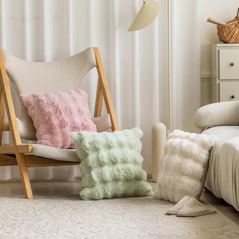 

Solid Color Cushion Covers Soft Fluffy Pillowcases 30x50cm 45x45 Nordic Home Decor Pillows Cover for Sofa Bedroom Cushions