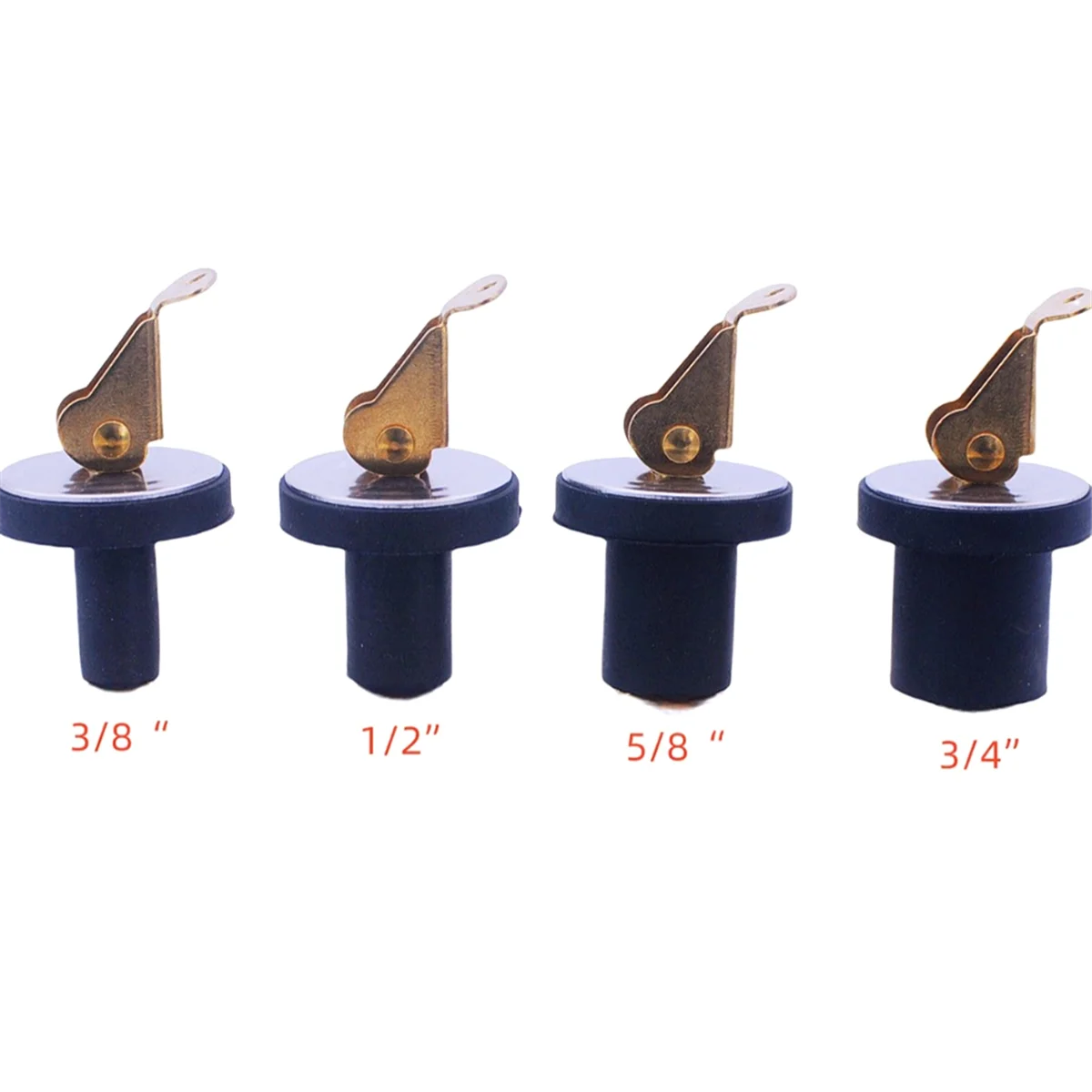 Compression Drain Plug Brass Screw Type Rubber Seal Yacht Boat Drain Plug for 3/8in 1/2in 5/8in 3/4in Diameter Drains