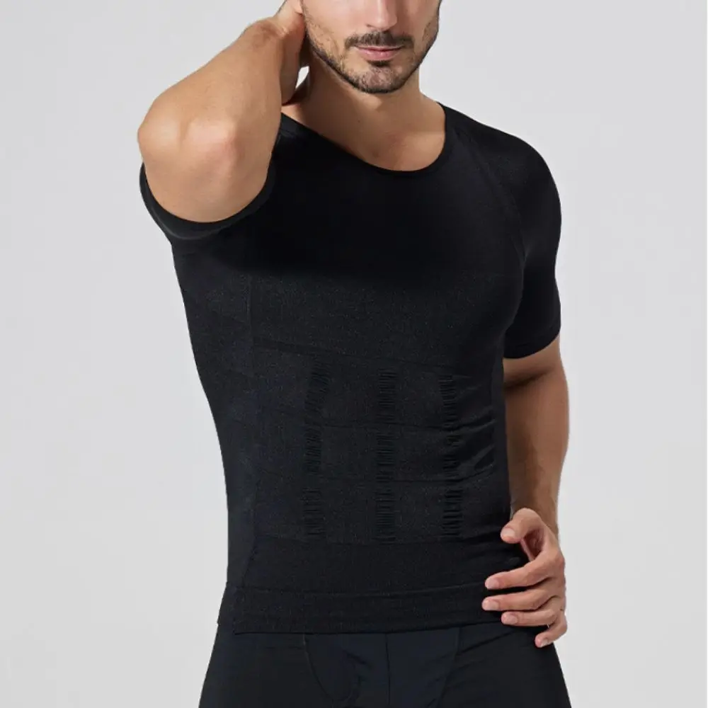 

Breathable Belly Contracting Body Shaper Men Tummy Control Thin Slimming Shapewear Undershirts Lingerie Waist Trainer Top M