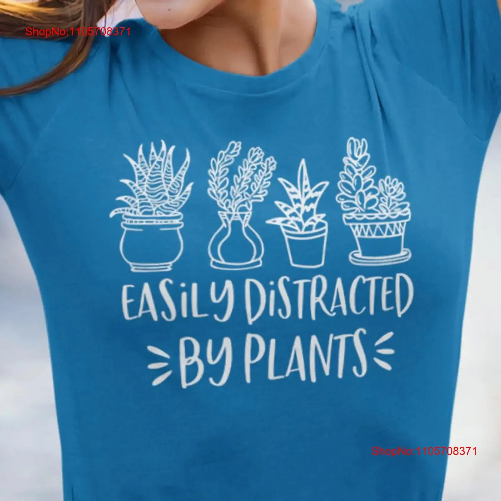 Easily Distracted By Plants T Shirt Plant Lover Mom vintage Washed Versatile designer clothes Top For Everyday Wear Breathable