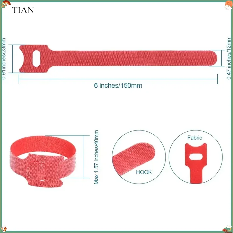 Releasable Cable Organizer Ties Mouse Earphones Wire Management Nylon Cable Ties Reusable Loop Hoop Tape Straps Tie