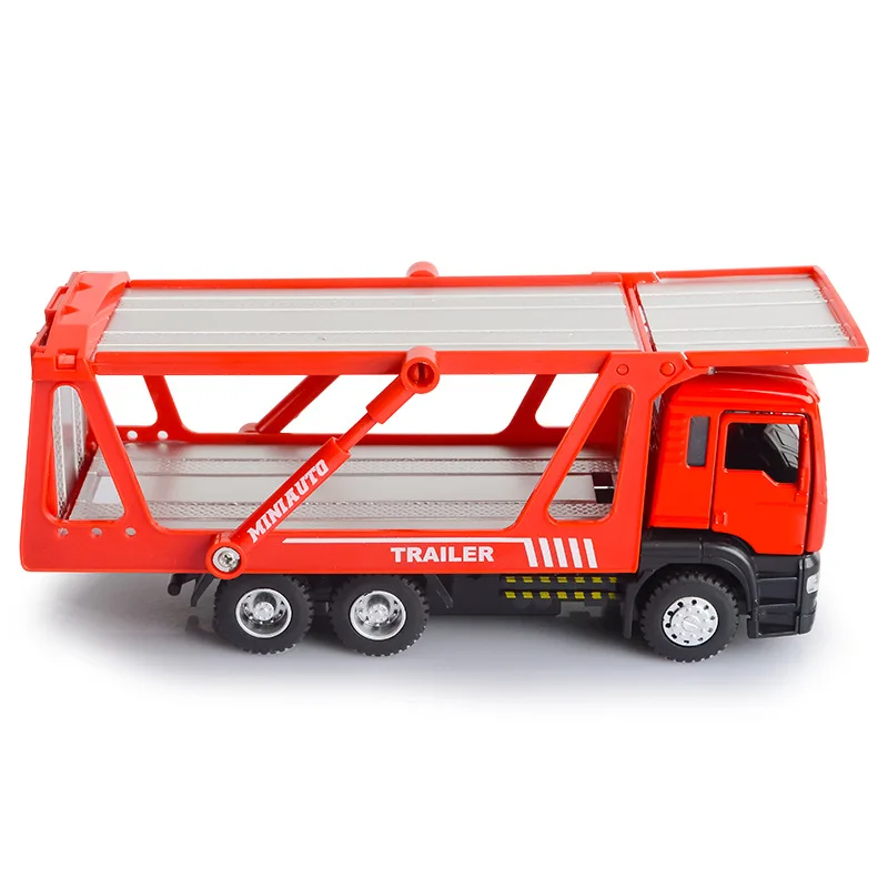1: 50 alloy flatbed trailer container truck car model children's rebound sound and light toy gift