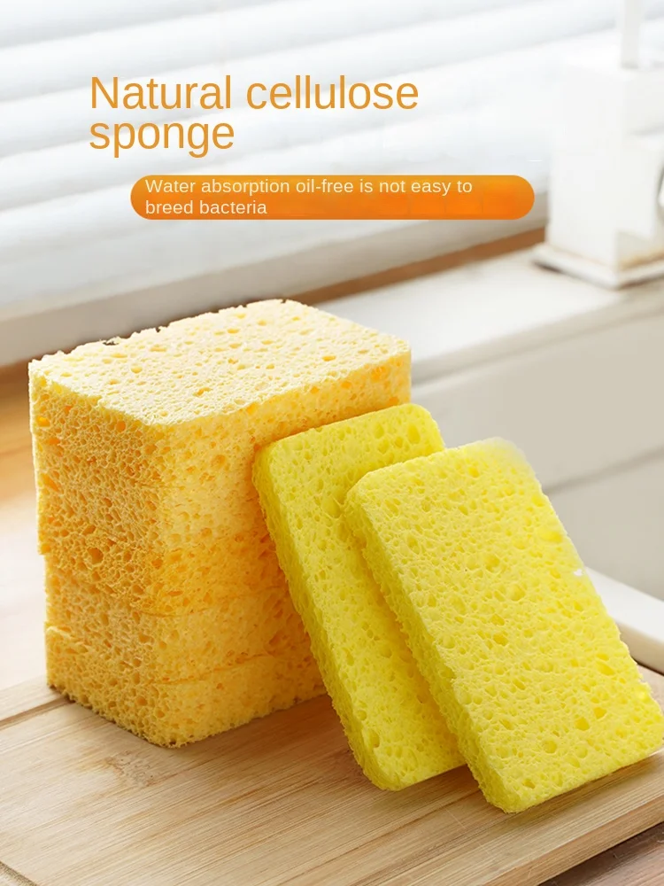 Cellulose Sponge Spong Mop Dishwashing Cleaning Sponge Sponge Wipe Brush Pot Kitchen Decontamination Absorbent Artifact Scouring