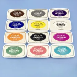 Color Ink Pad DIY Decorative Rubber Stamp Handbook Oil-based Printing Craft Supplies
