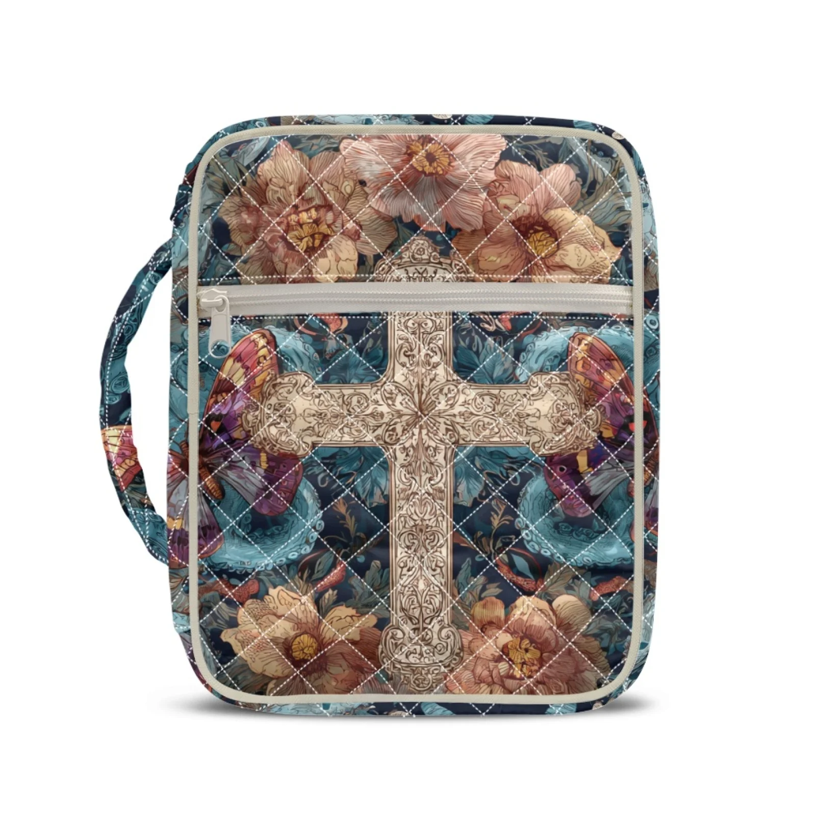 Coloranimal Cross Floral Butterfly 2026 Collection Bible Cover Case for Women Men Portable Book Protector for Daily Use School