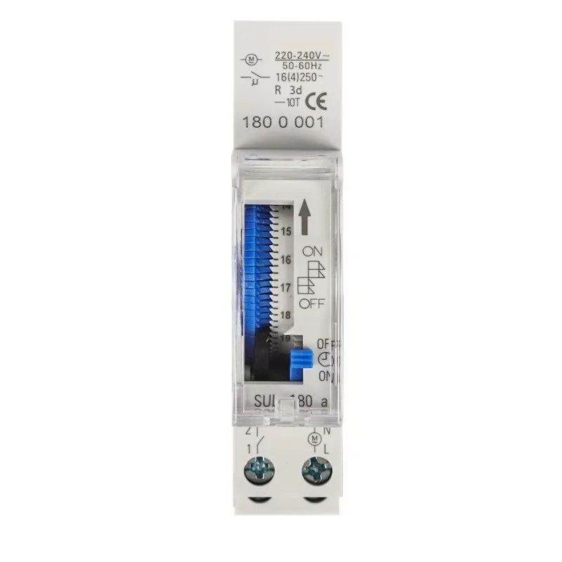 

SUL180A Timer Switch 24 Hours Relay Analogues Electrical Programmable Timer 220V 16A Battery Din Rail Mechanical Timer Switch