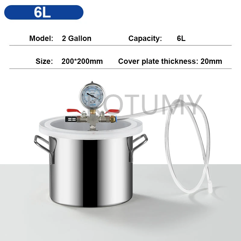 Imagem -06 - Câmara de Vácuo do Desgaseificação Silicone ab 13 Galões Barril Defoaming 6l 12l 21l 50l Aço Inoxidável