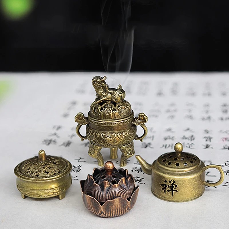 Mini Zen Style Incense Alloy Mini Boshan Incense Burner Chinese Ancient Home Indoor Decoration Sandalwood Stick Cense Holder