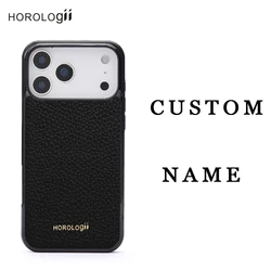Horologii Monogram Personalized Pebble Leather for Iphone Case 14 15 16 17 Pro Max Cover Luxury Premium Dropship