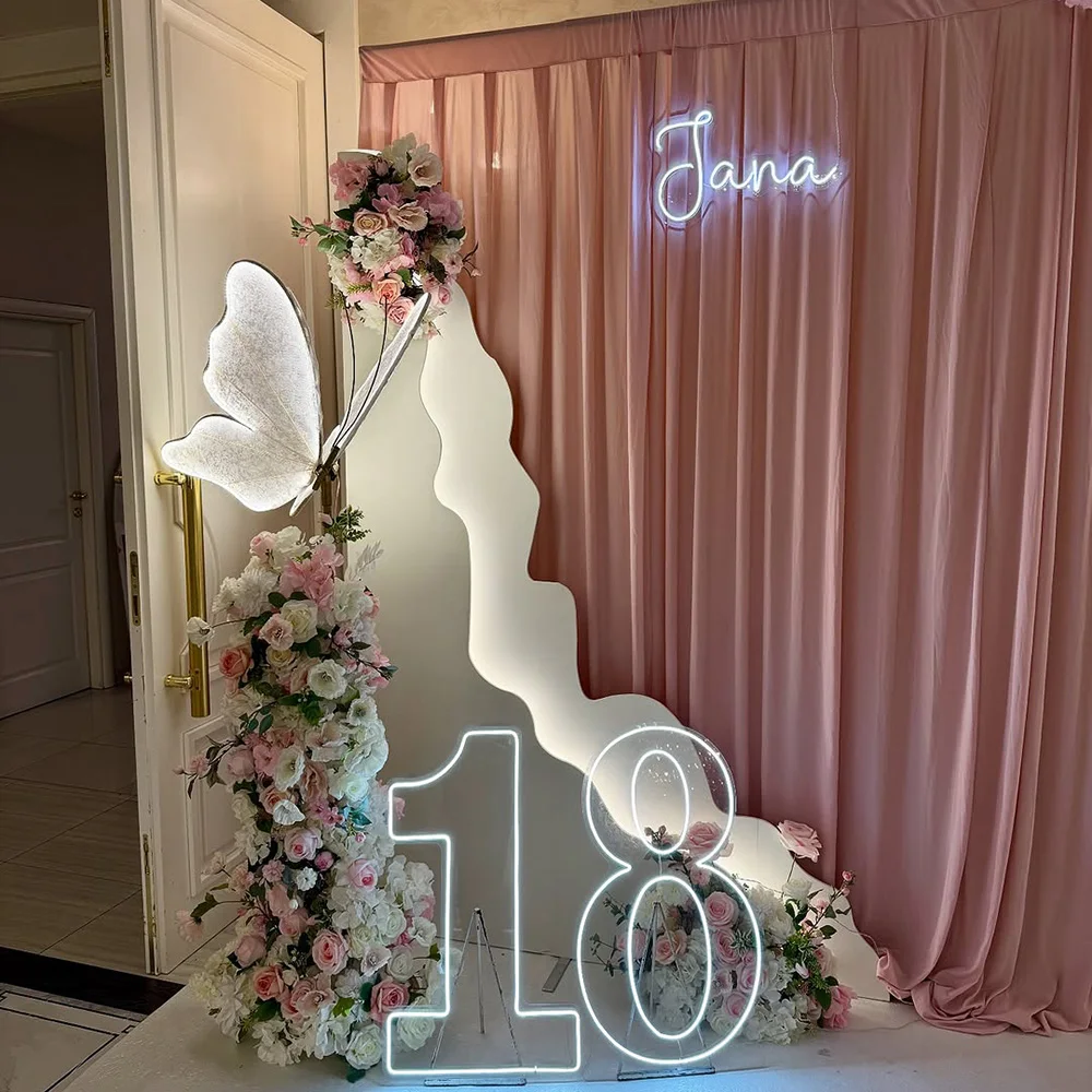 

2025 Luxury White LED PVC Acrylic Wall Backdrop Wedding Backdrop From China Supplier