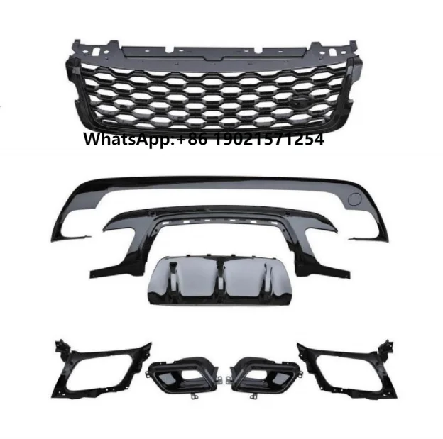 

Car Auto Bodykit Facelift Accessories Front Grille Fog Lamp Frame Black Guard for Land Rover Range Rover RR Velar Upgrade